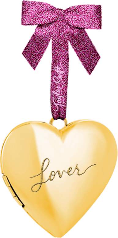 Lover gold locket ornament